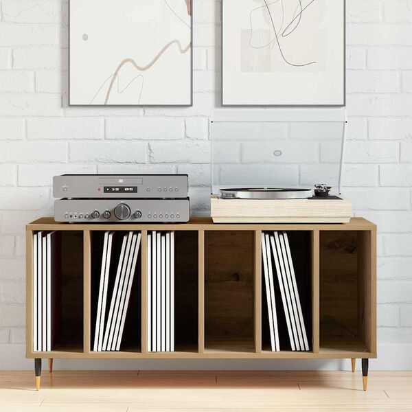 vidaXL Record Cabinet Artisan oak 100 x 38 x 48 cm Engineered Wood