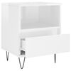 vidaXL Bedside Cabinet High Gloss White 40x35x50 cm Engineered Wood
