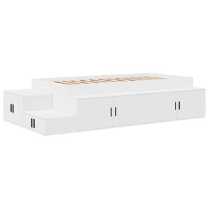vidaXL Storage Bed Frame White 244 x 127 x 53.5 cm Engineered wood