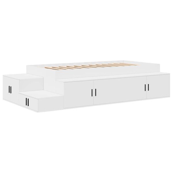 vidaXL Storage Bed Frame White 244 x 127 x 53.5 cm Engineered wood