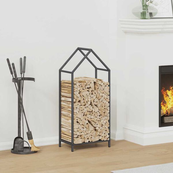 vidaXL Firewood Rack Anthracite 40x25x90 cm Cold-rolled steel