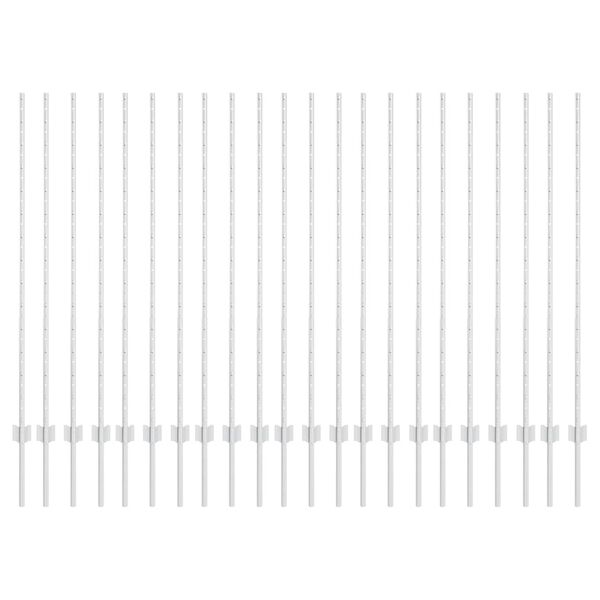 vidaXL Fence Post 22 pcs Silver 180 cm Steel