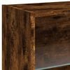 vidaXL Bedside Cabinets with LED Lights Wall-mounted 2 pcs Smoked Oak