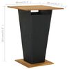 vidaXL Bar Table Black 80x80x110 cm Poly Rattan and Solid Acacia Wood