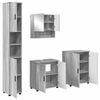vidaXL Bathroom Furniture Set Wall-mounted with Door 4 pcs Grey Sonoma
