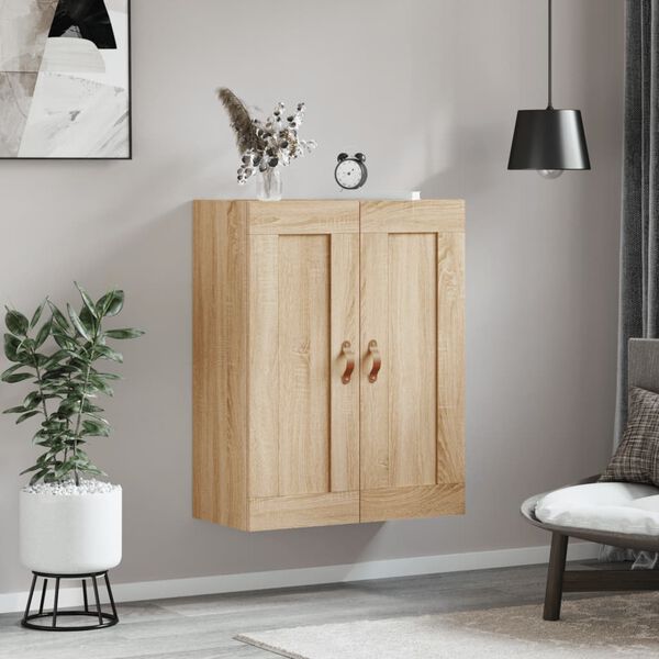 vidaXL Wall Mounted Cabinet Sonoma Oak 69.5x34x90 cm Engineered Wood