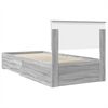 vidaXL Bed Frame Grey Sonoma and Silver 75 x 190 cm Engineered Wood