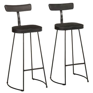 vidaXL Bar Stools 2 pcs Black 49x43x103 cm Solid Wood Mango