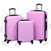 vidaXL Hardcase Trolley Set 3 pcs Pink ABS