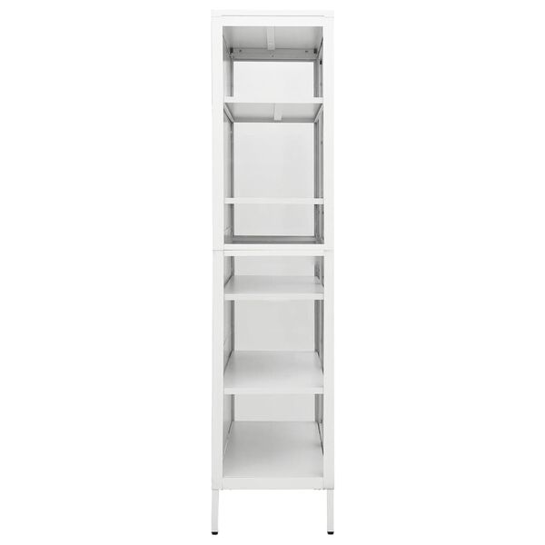 vidaXL Display Cabinet White 90x40x180 cm Steel and Tempered Glass
