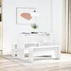 vidaXL 3 Piece Dining Table and Bench set High Gloss White Engineered Wood