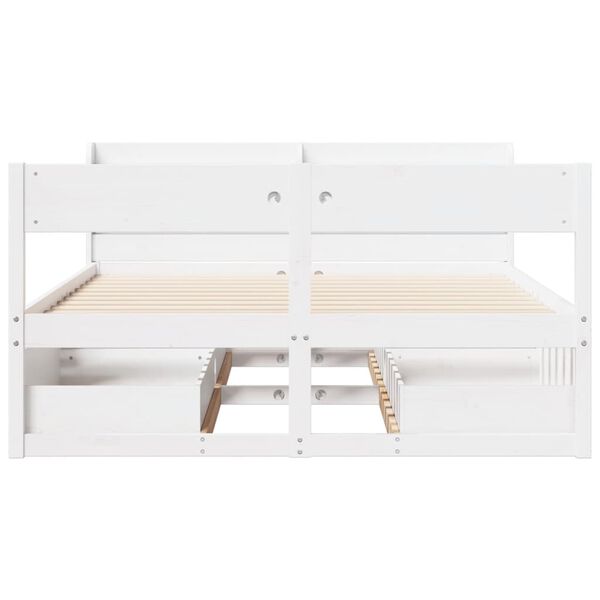 vidaXL Bed Frame without Mattress White 120x190 cm Small Double Solid Wood Pine