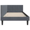vidaXL Corner Bed Frame Dark Grey 100 cm x 200 cm Velvet