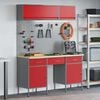 vidaXL Work Cabinet Set with Drawer with Storage Manual 8 pcs Red