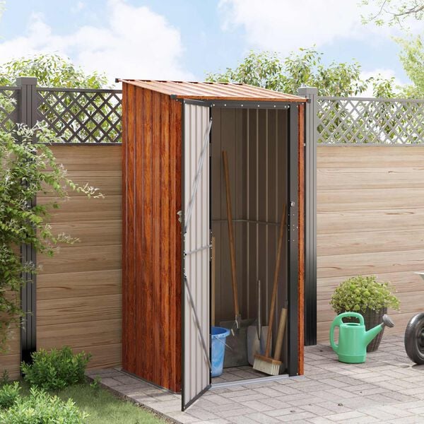 vidaXL Garden Sheds Brown 103 x 86 x 200 cm Metal