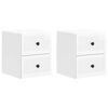 vidaXL Wall-Mounted Bedside Cabinet with Drawer 2 pcs High Gloss White