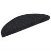 vidaXL Stair Mats Self-adhesive 10 pcs 56x17x3 cm Black Half Round