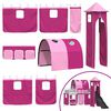 vidaXL Kids'Loft Bed Frame White and Pink 99.5 x 190 cm Metal