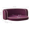 vidaXL Foldable Dog Sofa Burgundy 73x67x26 cm Plush Washable Cushion