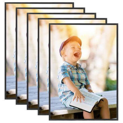 vidaXL Photo Frames Collage 5 pcs for Wall or Table Black 18x24 cm MDF