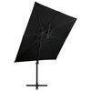 vidaXL Cantilever Garden Parasol with Double Top 250x250 cm Black