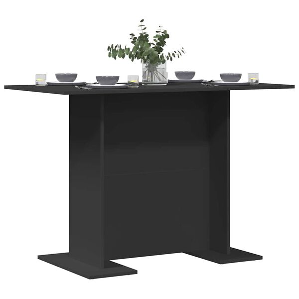 vidaXL Dining Table Black 110 x 60 x 75 cm Engineered Wood