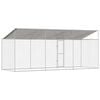 vidaXL Dog Cage with Roof Silver 600 x 200 x 258 cm Steel and PE