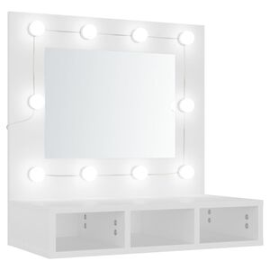 vidaXL Mirror Cabinet with LED White 60x31,5x62 cm