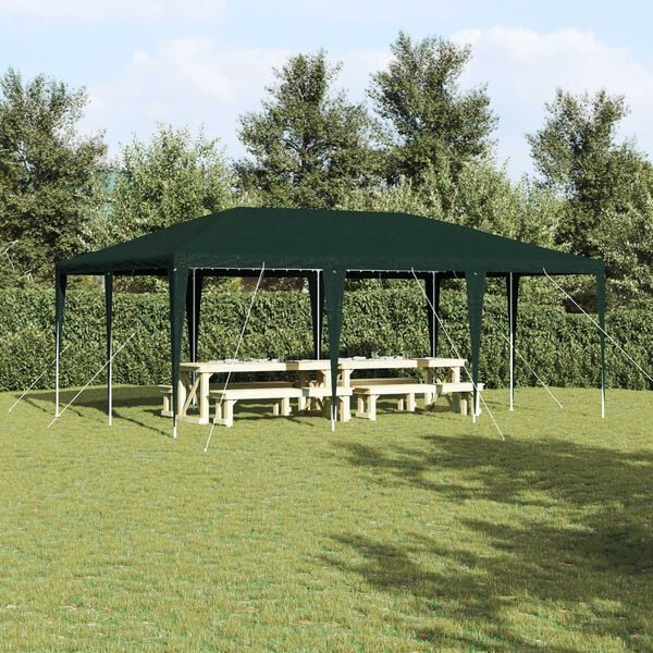 vidaXL Party Tent Green 600 x 400 x 266 cm Polyethylene and Steel