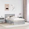 vidaXL Bed Frame Grey Sonoma 120 x 200 cm Engineered wood