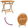 vidaXL Folding Garden Table &Oslash;90x75 cm Solid Eucalyptus Wood