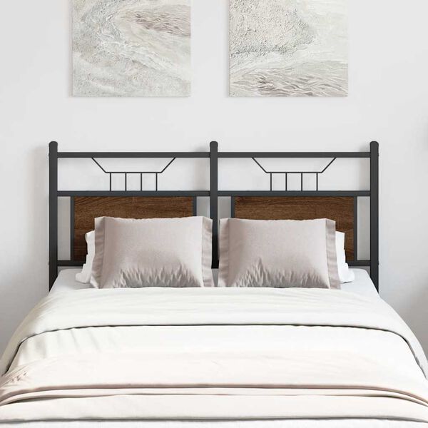 vidaXL Replace Headboard Brown Oak 120 cm Engineered Wood and Steel