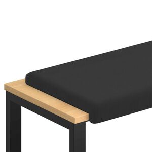 vidaXL Bench Cushion Textured Velvet Black Depth 35 cm