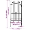 vidaXL Fence Gate with Spikes Steel 104x134.5 cm Black