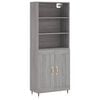 vidaXL Highboard Grey Sonoma 69,5x34x180 cm Engineered Wood