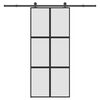 vidaXL Sliding Door with Hardware Set 90x205 cm Tempered Glass&Aluminium