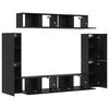vidaXL TV Cabinet Set Wall-mounted 8 pcs Black oak 80 x 30 x 30.5 cm