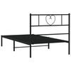vidaXL Metal Bed Frame without Mattress with Headboard Black 90x200cm