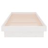 vidaXL Bed Frame without Mattress White Solid Wood Small Single