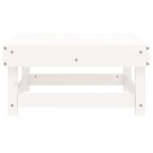 vidaXL Garden Footstool White Solid Wood Pine