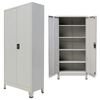 vidaXL Office Cabinet with 2 Doors Steel 90x40x180cm Grey