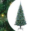 vidaXL Artificial Pre-lit Christmas Tree Green 180 cm PVC and Metal