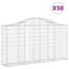 vidaXL Arched Gabion Baskets 50 pcs 200x30x100/120 cm Galvanised Iron