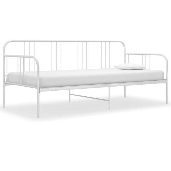 vidaXL Sofa Bed Frame without Mattress White Metal 90x200 cm