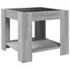vidaXL Coffee Table with LED Grey Sonoma 53x53x45 cm Engineered Wood