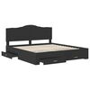vidaXL Bed Frame with Headboard Black 200 x 200 cm Engineered Wood