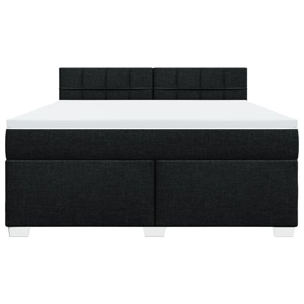 vidaXL Box Spring Bed with Mattress Black 180x200 cm Fabric