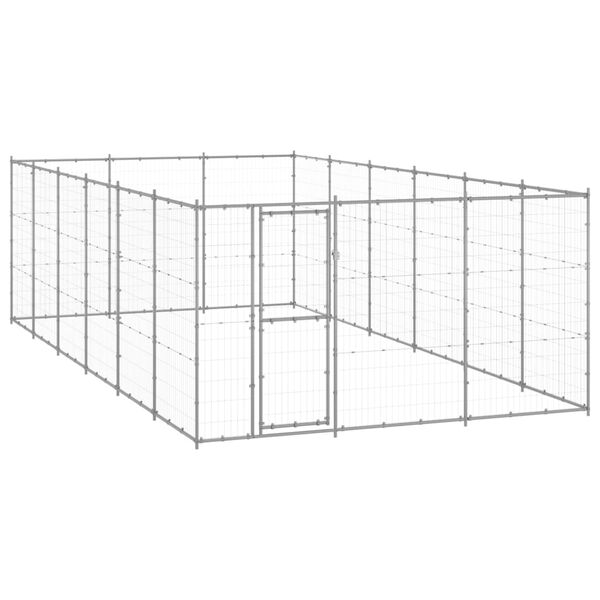 vidaXL Outdoor Dog Kennel Galvanised Steel 21.78 m&sup2;