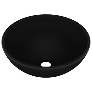 vidaXL Luxury Bathroom Basin Round Matt Black 32.5x14 cm Ceramic