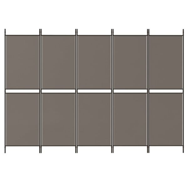 vidaXL 5-Panel Room Divider Anthracite 250x220 cm Fabric